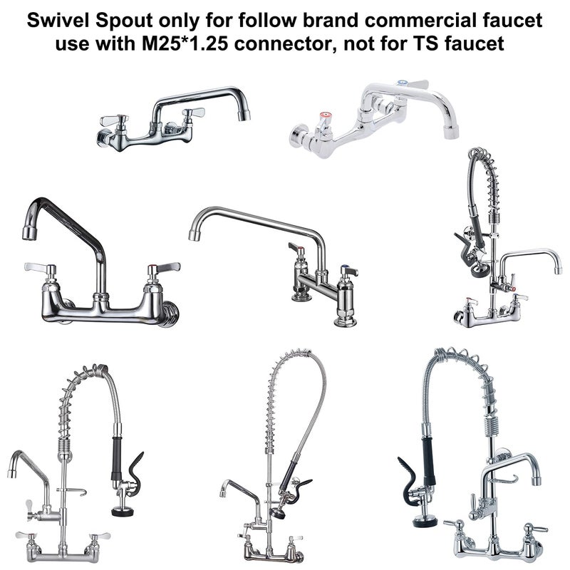 KWODE 10 Inch Swivel Spout for Commercial Faucet Swivel Gooseneck Kitchen Faucet Replacement Kit - Image 5